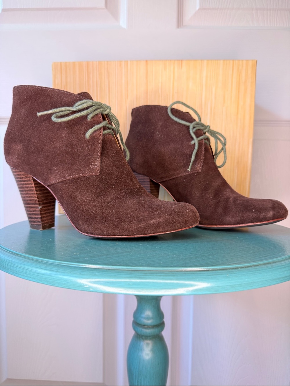 Women’s Vintage Suede Fossil Allison Lace-Up Desert Ankle Booties - Size 7